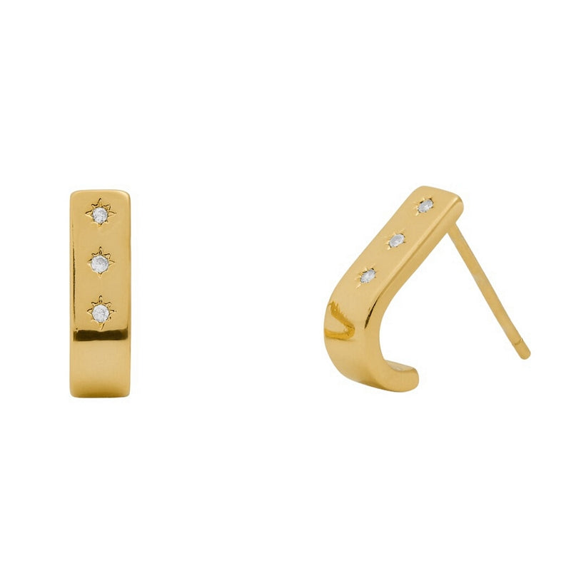 Joma 7731 Style Stories Bar Huggie Earrings Gold-plated earrings front