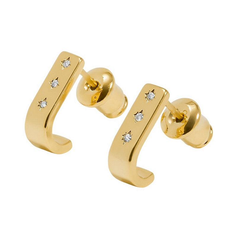 Joma 7731 Style Stories Bar Huggie Earrings Gold-plated earrings side