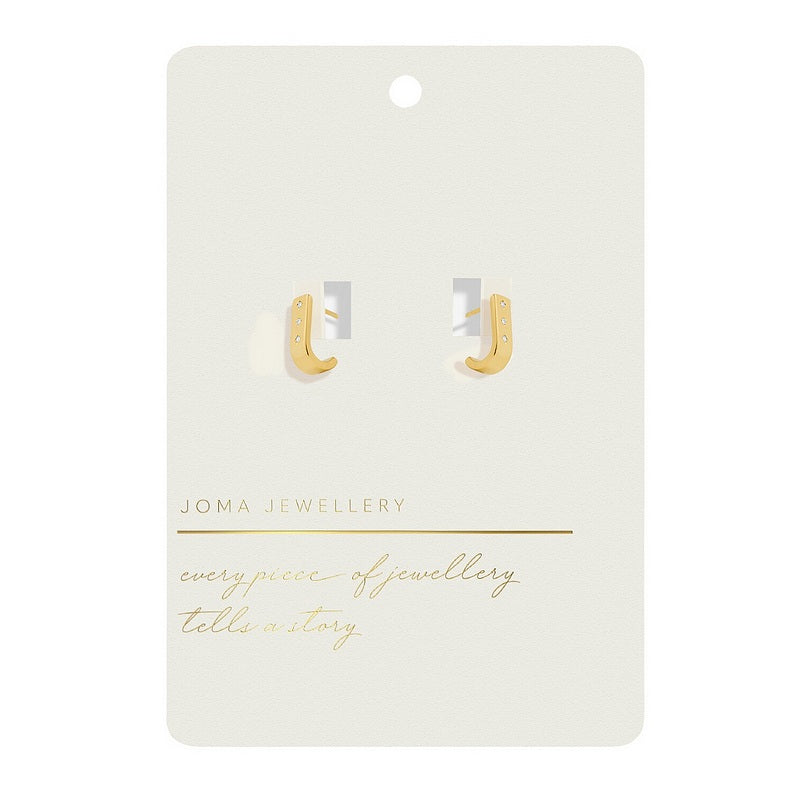 Joma 7731 Style Stories Bar Huggie Earrings Gold-plated packaging