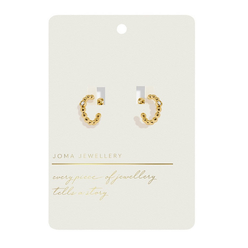 Joma 7732 Style Stories Beaded Cubic Zirconia Hoop Earrings Gold-plated packaging