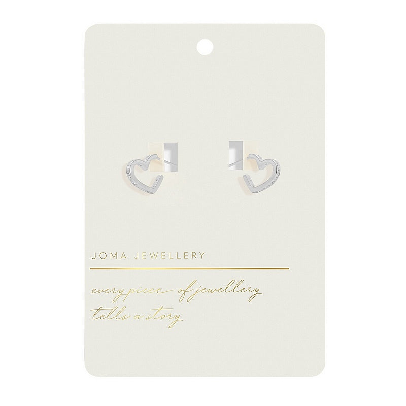 Joma 7733 Style Stories Pave Edge Heart Hoop Earrings Silver-plated packaging