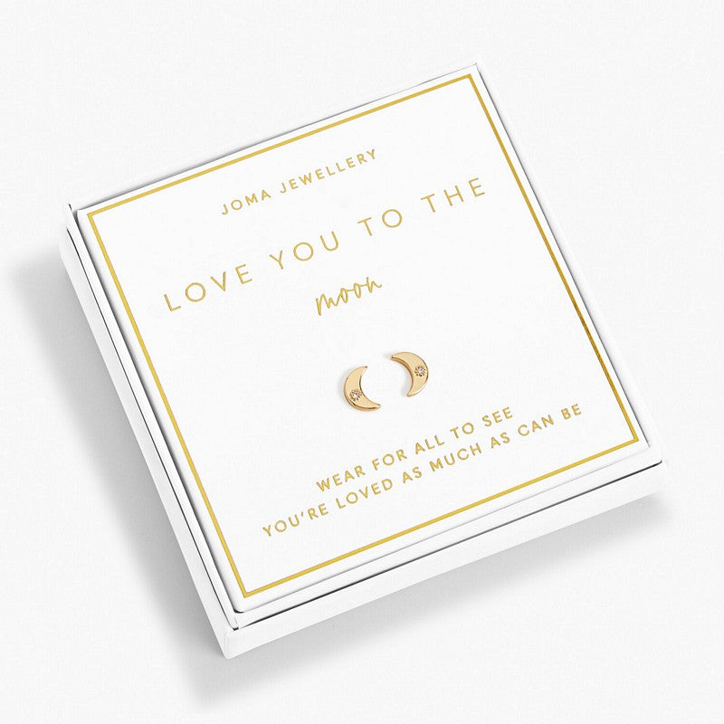 Joma Jewellery 6236 Beautifully Boxed Gold Earrings Love You To The Moon in box