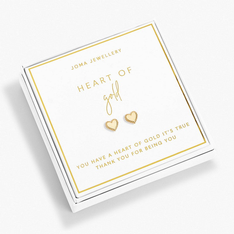 Joma Jewellery 6239 Beautifully Boxed Gold Earrings Heart Of Gold in box