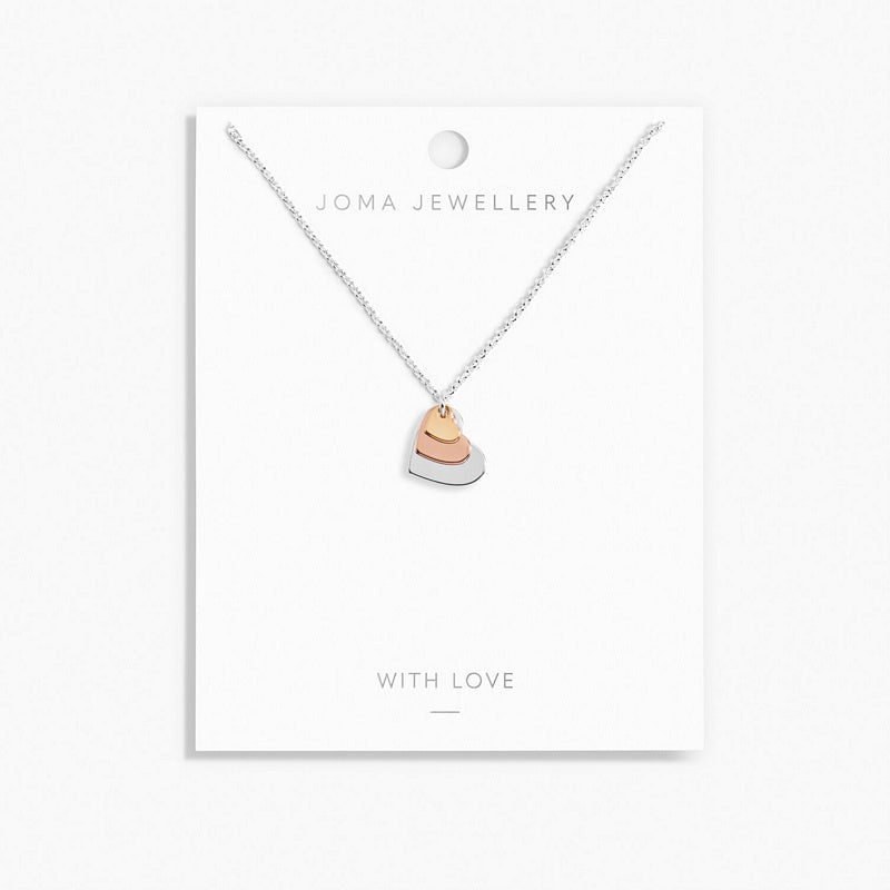 Joma Jewellery 6393 Graduating Hearts Necklace on card