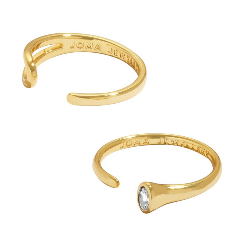 Joma Jewellery 8484 Soul Shine Ring Stack CZ Oval Set of 2 rings side