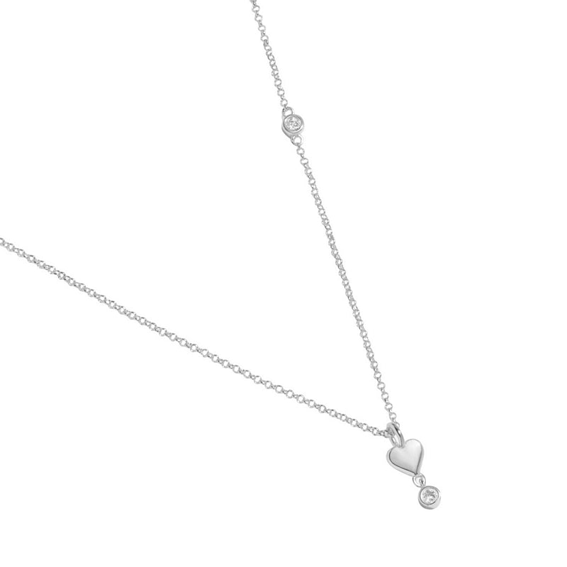 Joma Jewellery 8639 Lumia Drop Heart Necklace Silver
