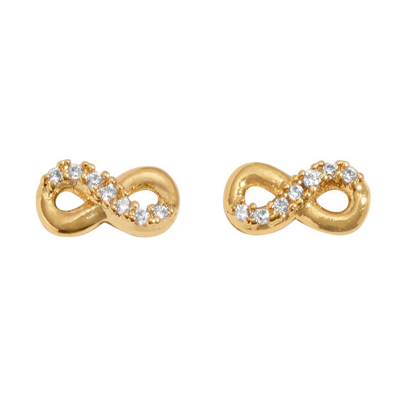Joma Jewellery 8647 Lumia Infinity Stud Earrings Gold front