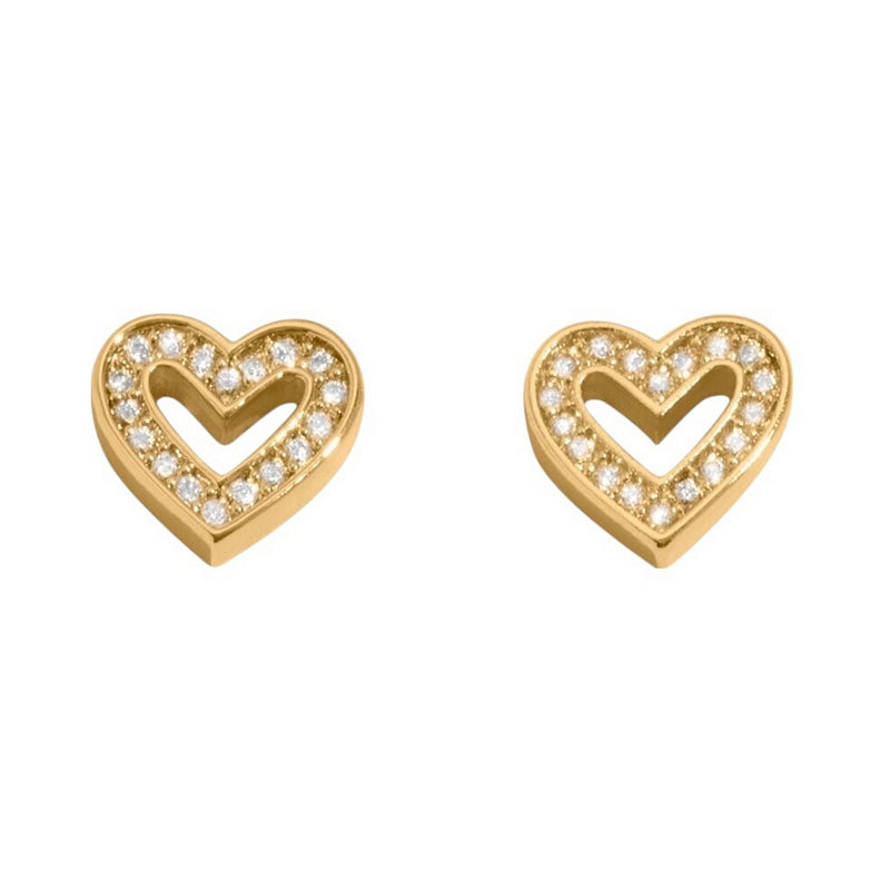 Joma Jewellery 8648 Lumia Heart Stud Earrings Gold front