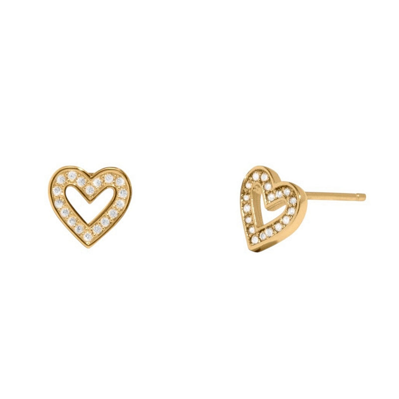 Joma Jewellery 8648 Lumia Heart Stud Earrings Gold main