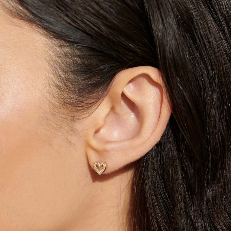 Joma Jewellery 8648 Lumia Heart Stud Earrings Gold model
