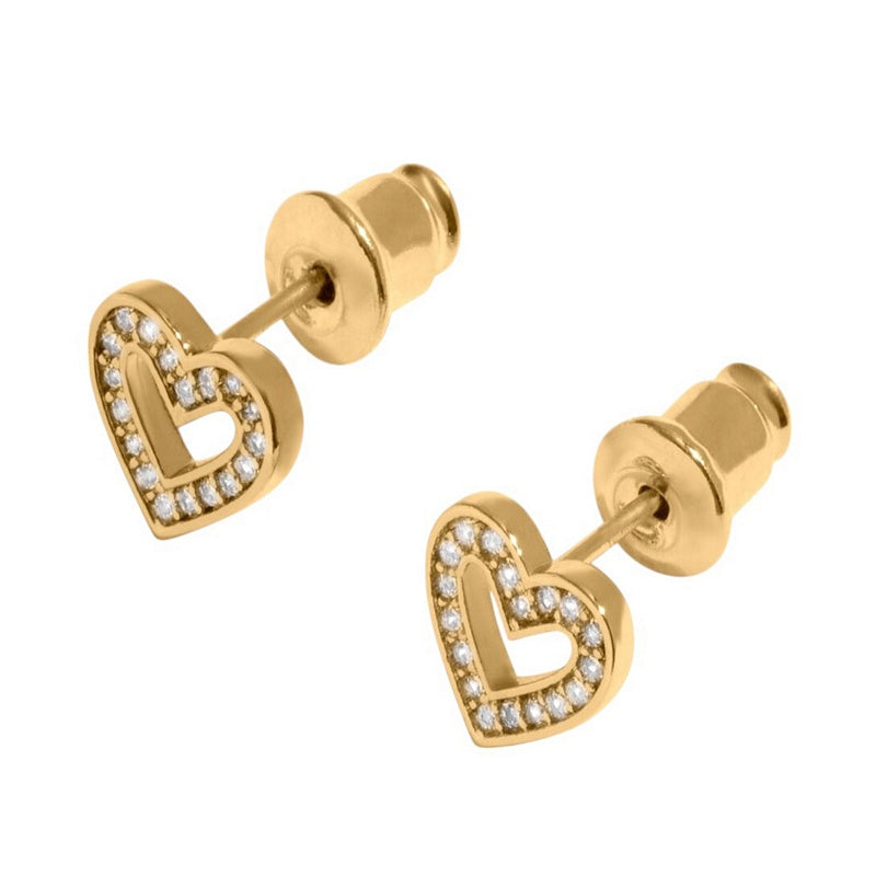 Joma Jewellery 8648 Lumia Heart Stud Earrings Gold side