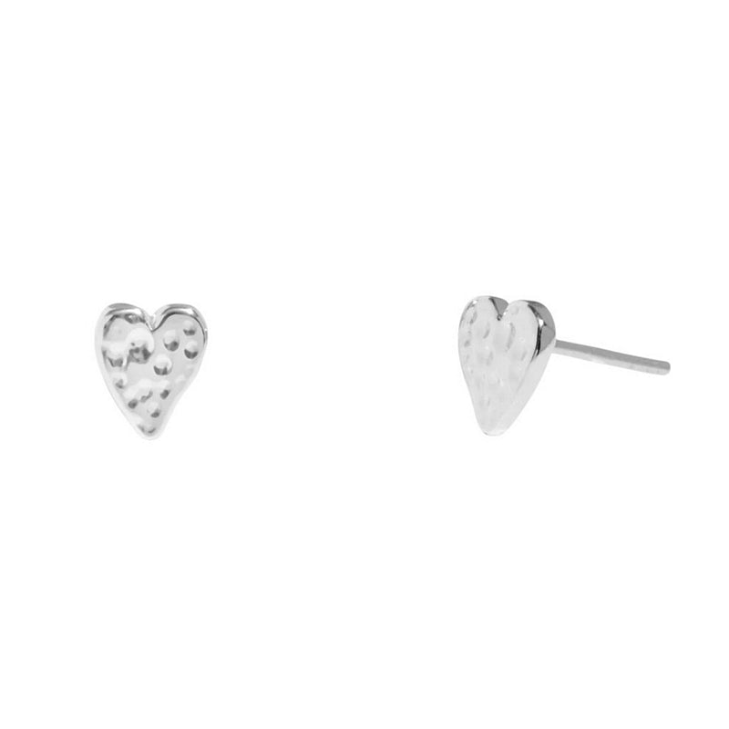 Joma Jewellery 8650 Lumia Hammered Heart Stud Earrings Silver main