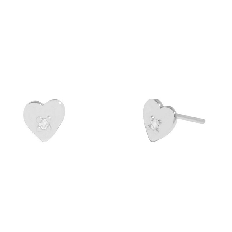 Joma Jewellery 8651 Lumia CZ Heart Stud Earrings Silver main