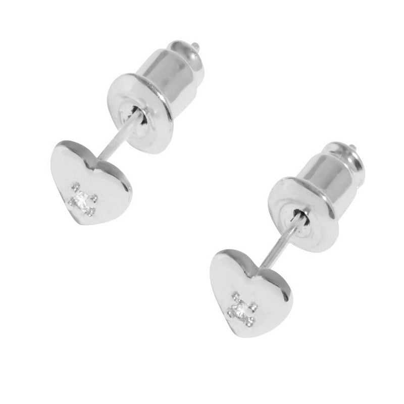 Joma Jewellery 8651 Lumia CZ Heart Stud Earrings Silver side