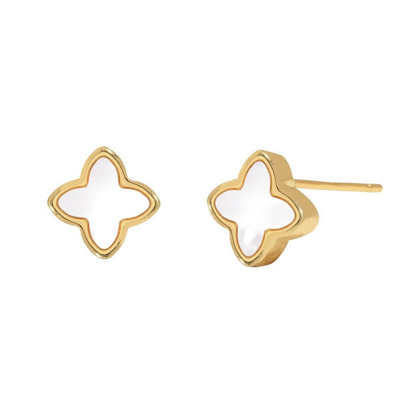 Joma Jewellery 9204 Style Stories Mother Of Pearl Clover Earrings front