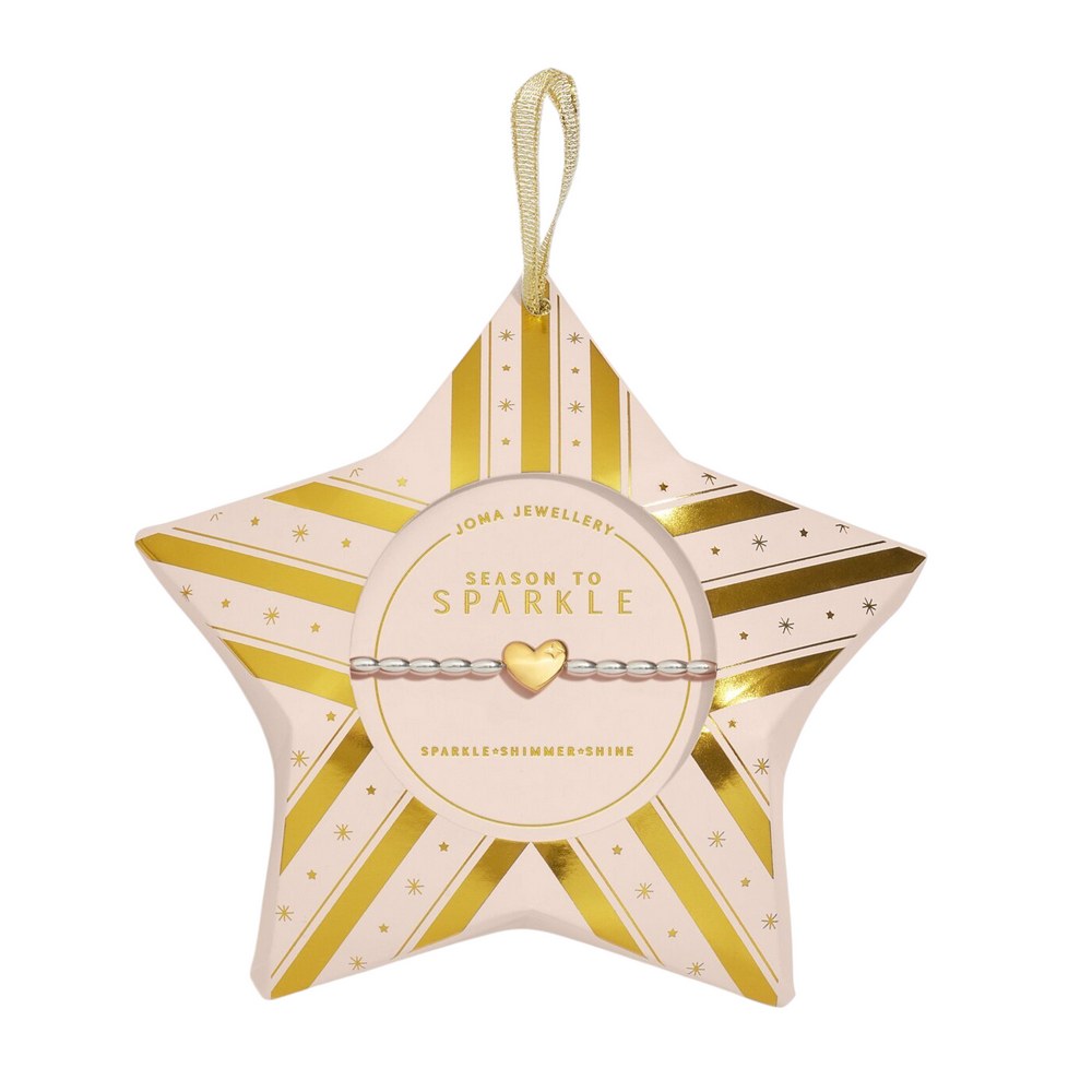Joma Jewellery 9239 Christmas Wish Season To Sparkle Bracelet Pink Gold Star Bauble front