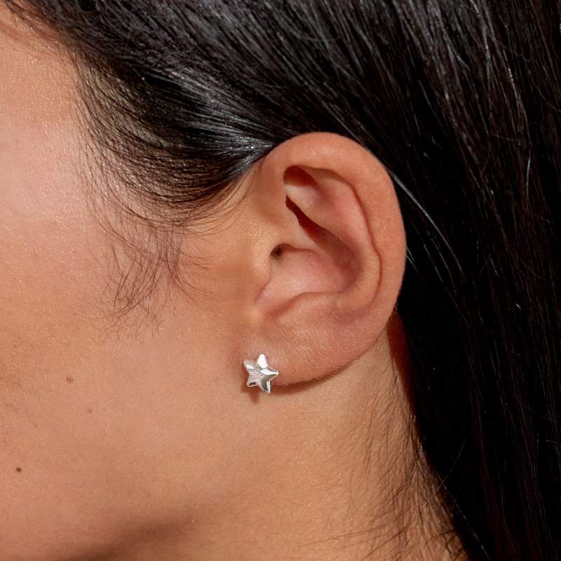 Joma Jewellery 9333 Merry Christmas Star Stud Earrings Red Bauble model