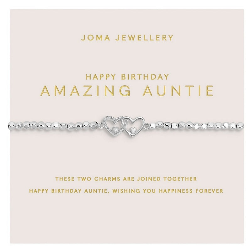 Joma Jewellery 9342 Forever Yours Happy Birthday Amazing Auntie Bracelet card