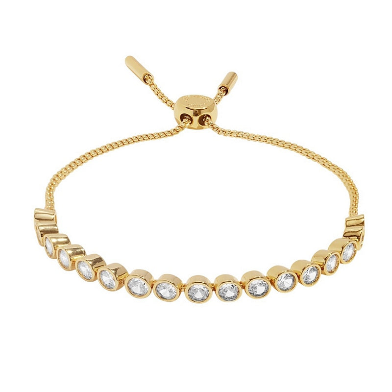 Joma Jewellery 9361 Round CZ Tennis Bracelet Bar Gold Plated front