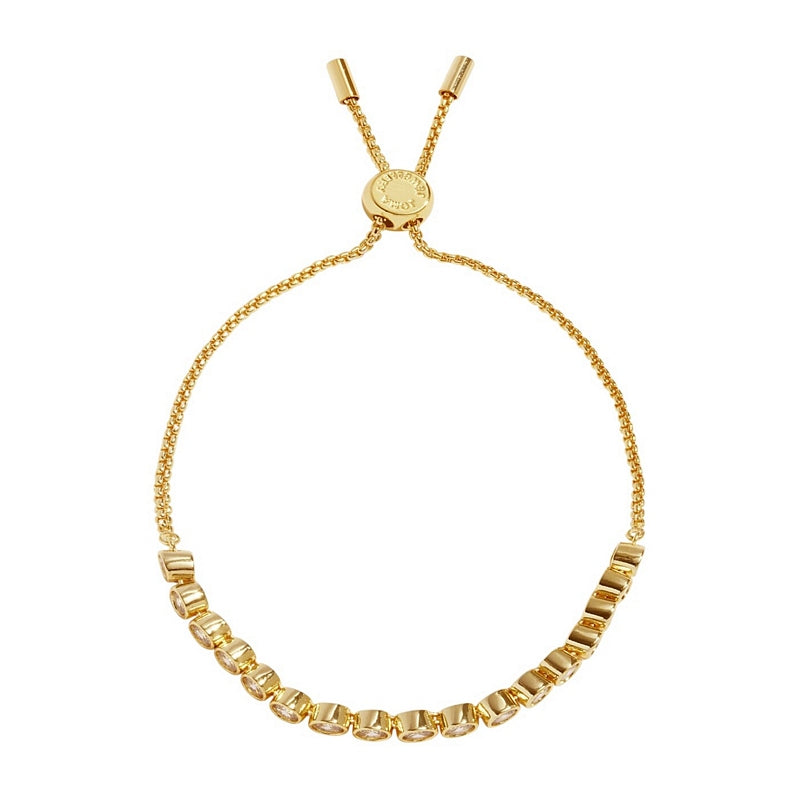 Joma Jewellery 9361 Round CZ Tennis Bracelet Bar Gold Plated top