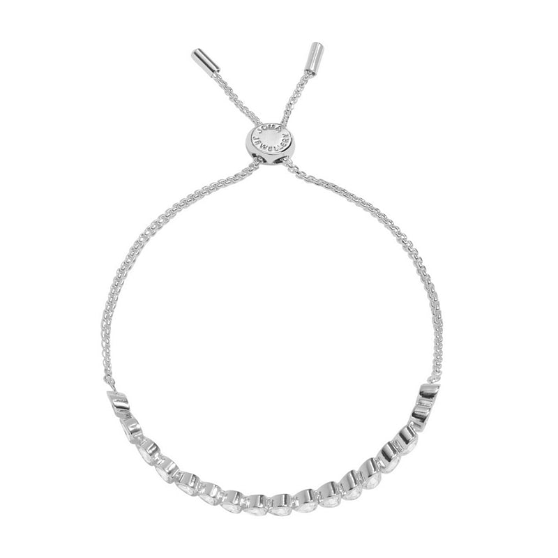 Joma Jewellery 9362 Heart CZ Tennis Bracelet Bar Silver Plated top