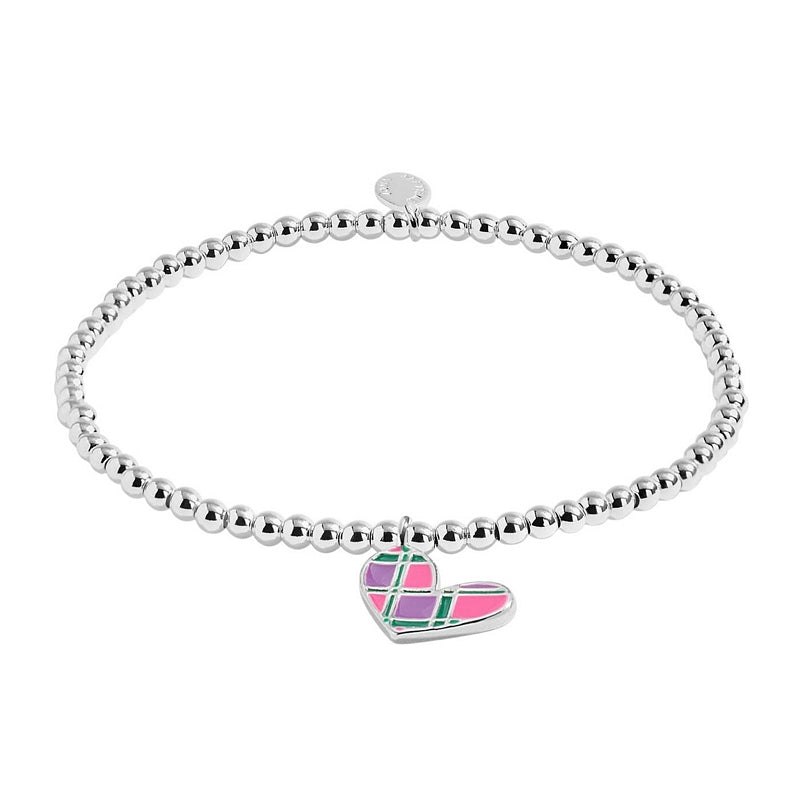 Joma Jewellery 9422 A Little Scottish A Wee Tartan Heart Bracelet