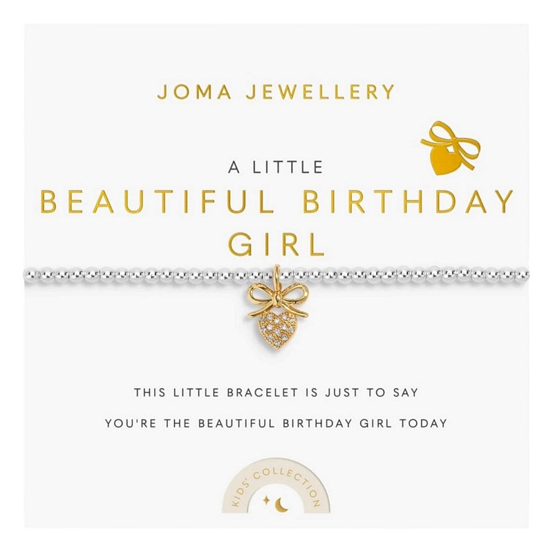 Joma Jewellery A Little Beautiful Birthday Girl Child's Bracelet C956 on card