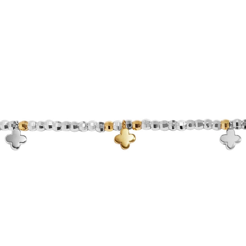 Joma Jewellery A Little Friendship Laughter Happiness Bracelet Silver and Gold 10291 detail