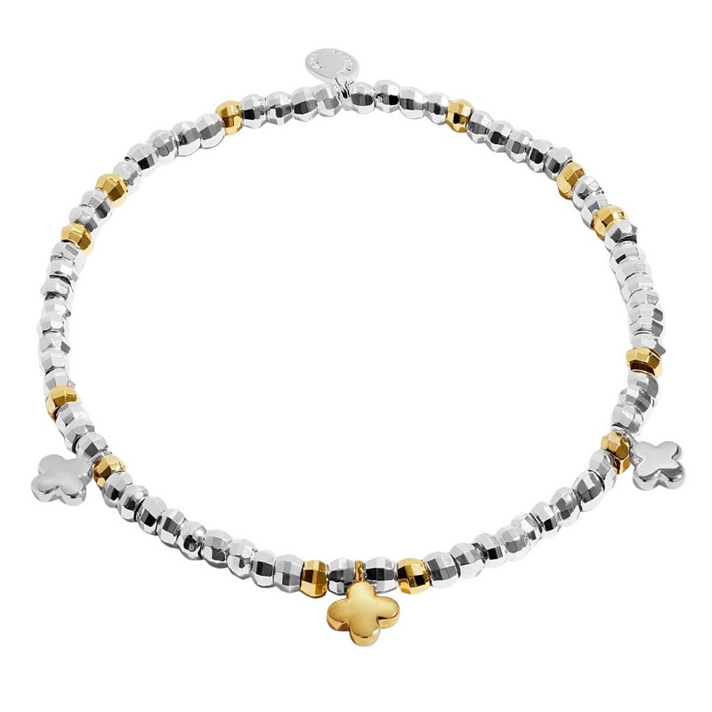 Joma Jewellery A Little Friendship Laughter Happiness Bracelet Silver and Gold 10291 main