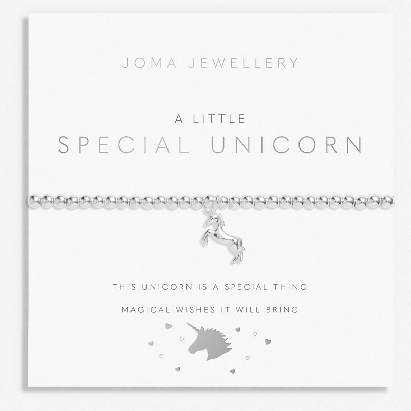 Joma Jewellery A Little Special Unicorn Child's Bracelet C708 on card