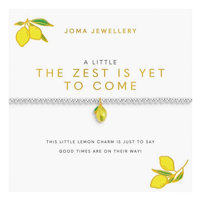 Joma Jewellery A Little Vibes The Zest Is Yet To Come Bracelet 9837 on card