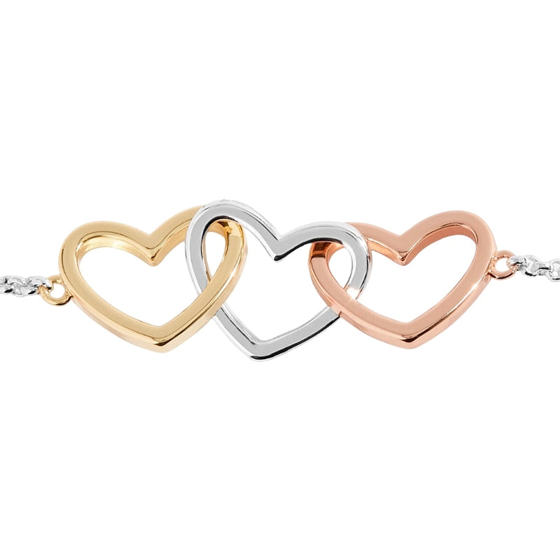 Joma Jewellery Florence Linked Hearts Bracelet 5891 detail