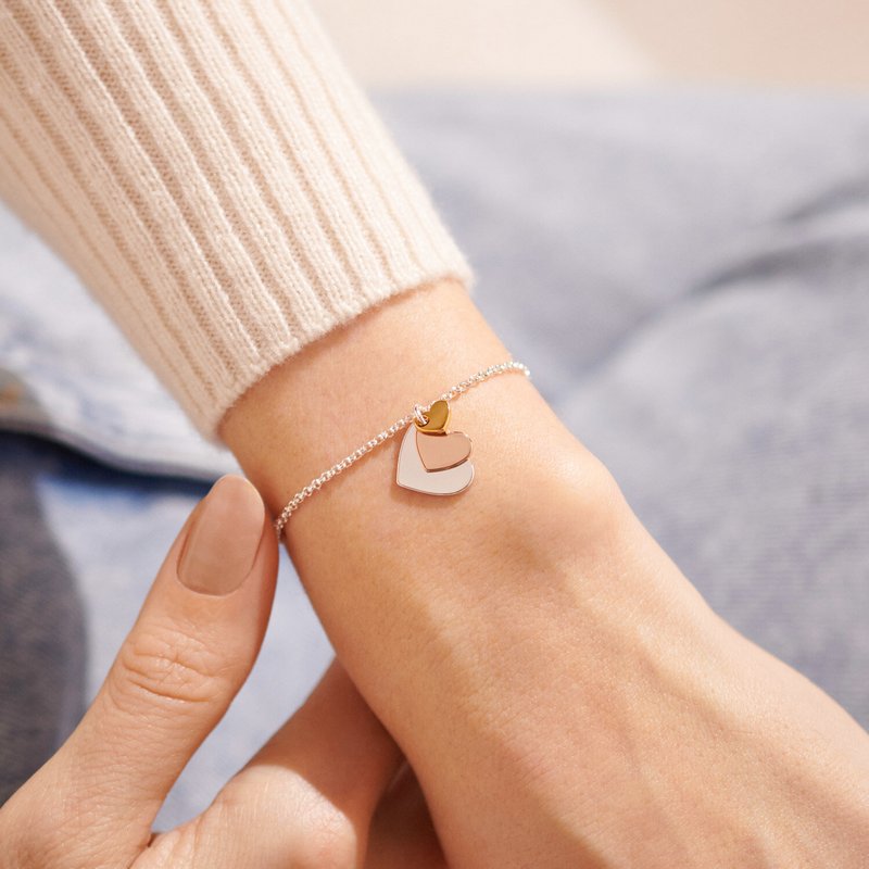 Joma Jewellery Graduating Hearts Bracelet 6394 on model