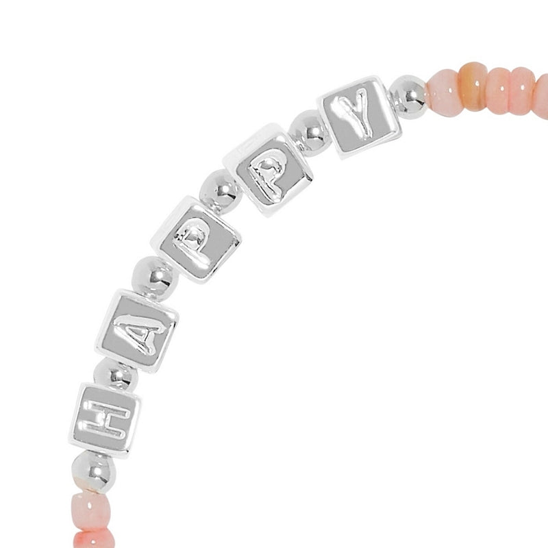 Joma Jewellery Happy Little Moments Be Happy Child's Bracelet C737 letter beads