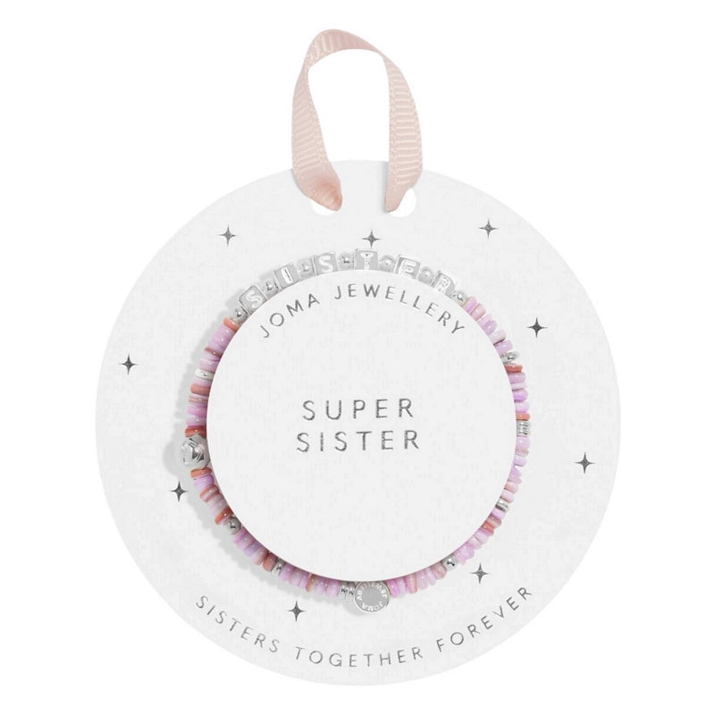 Joma Jewellery Happy Little Moments Super Sister Child's Bracelet C739 on display card