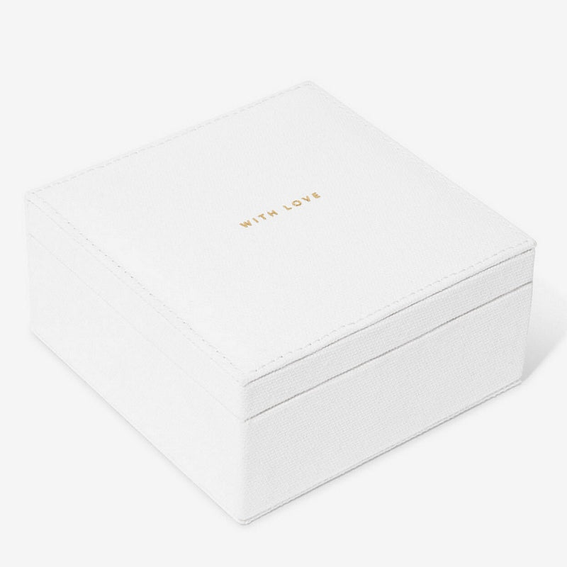 Joma Jewellery Linen Jewellery Box Off White With Love 7355 side