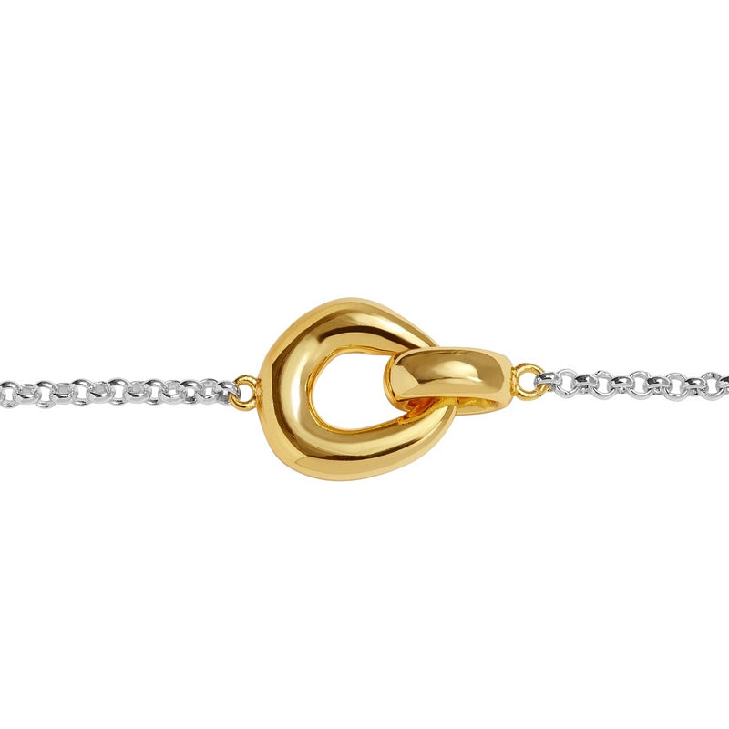 Joma Jewellery Loved By You Organic Link Bracelet Silver and Gold 10509 detail