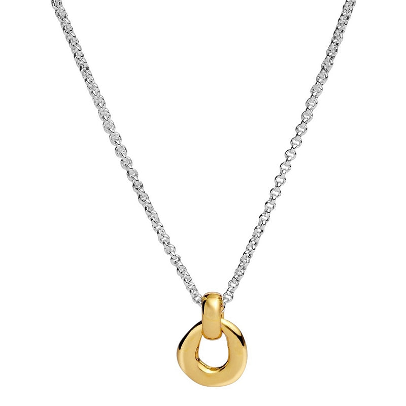 Joma Jewellery Loved By You Organic Link Necklace In Silver and Gold Plating 10508 main