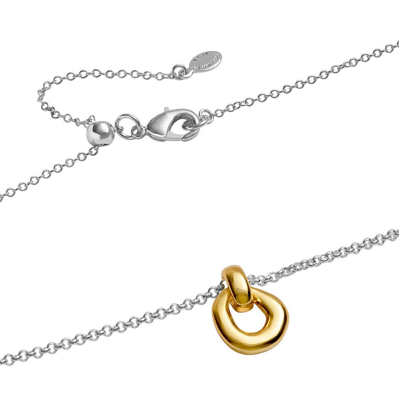 Joma Jewellery Loved By You Organic Link Necklace In Silver and Gold Plating 10508 with clasp