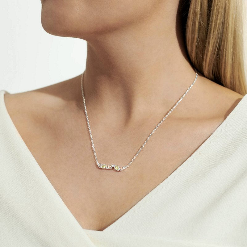 Joma Jewellery Radiant Treasures Bar Necklace 5834 on model