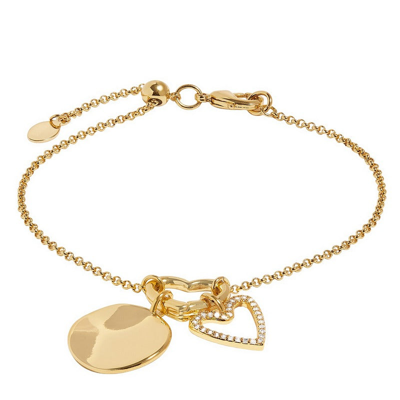 Joma 7540 Little Links Heart Clasp Heart Charms Bracelet Gold-plated