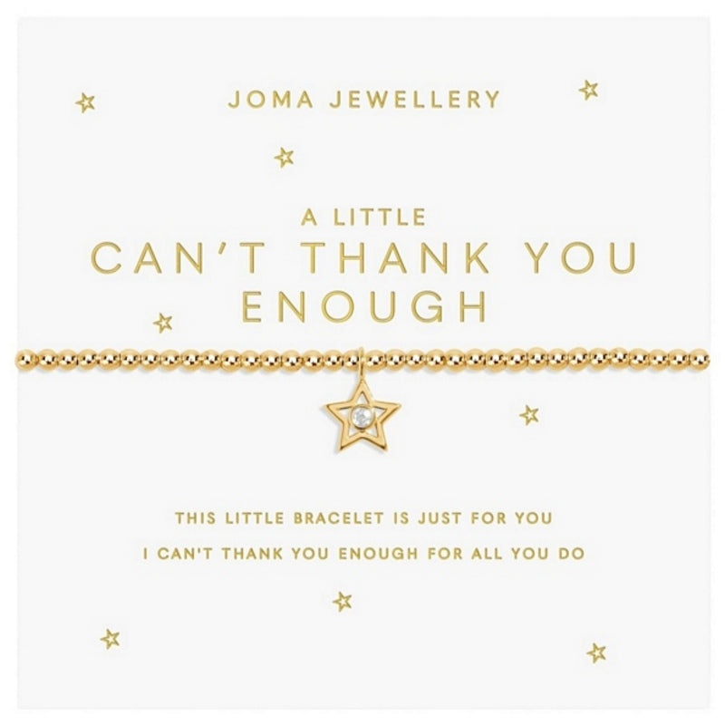 Joma Jewellery 9273 A Little Can't Thank You Enough Gold Bracelet front