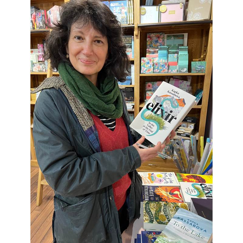 Kapka Kassabova signing copies of Elixir at Old School Beauly