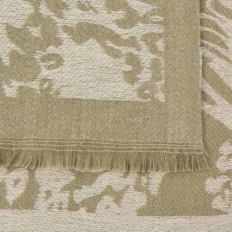 Katie Loxton Animal Printed Blanket Scarf in Warm Khaki KLS512 fabric detail