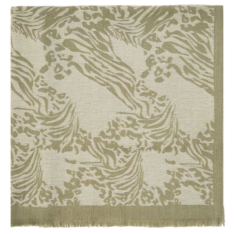 Katie Loxton Animal Printed Blanket Scarf in Warm Khaki KLS512 folded
