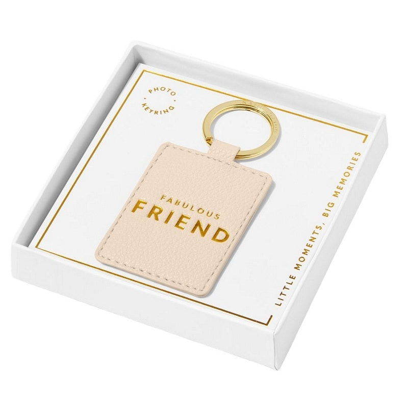 Katie Loxton Beautifully Boxed Photo Keyring Fabulous Friend in Eggshell KLB3050 in box