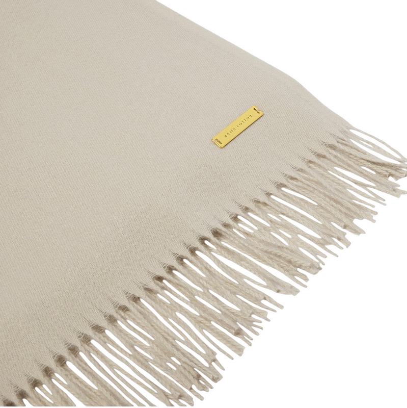Katie Loxton Blanket Scarf in Light Sand KLS615 fringe