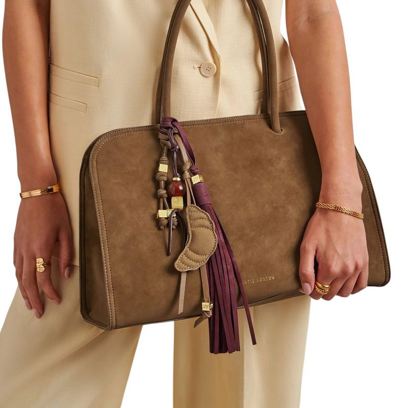 Katie Loxton Croissant Bag Charm Caramel KLB4602 model