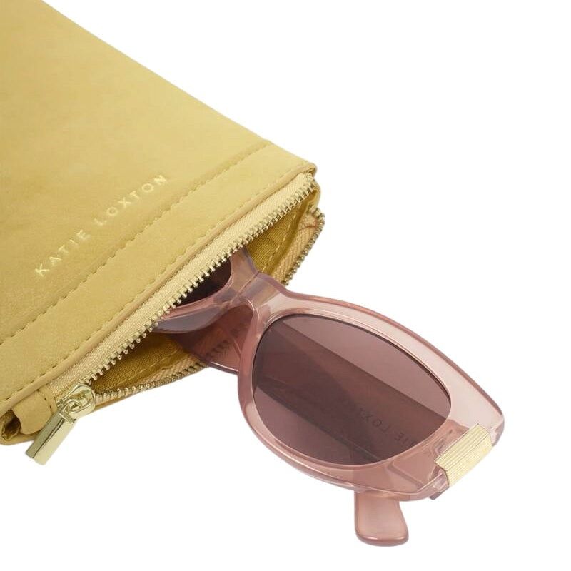Katie Loxton Duo Glasses Case Butter Yellow Suedette KLB4558 lifestyle