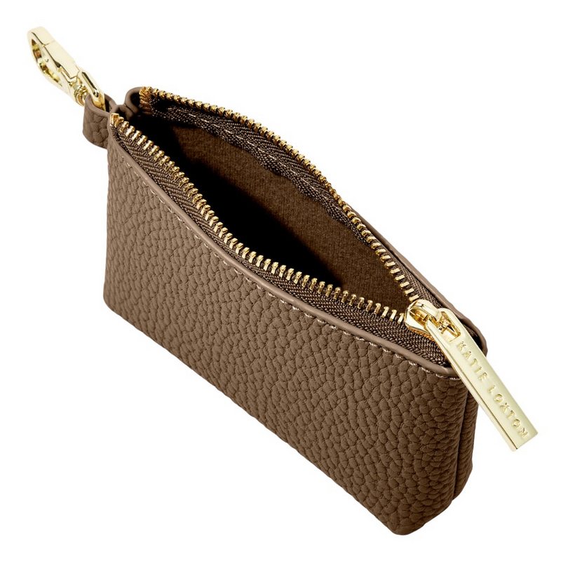 Katie Loxton Evie Clip On Coin Purse in Mink KLB2879 open